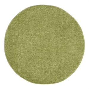 Nourison Essentials 4' x Round Green Fabric Outdoor Area Rug (4' Round)