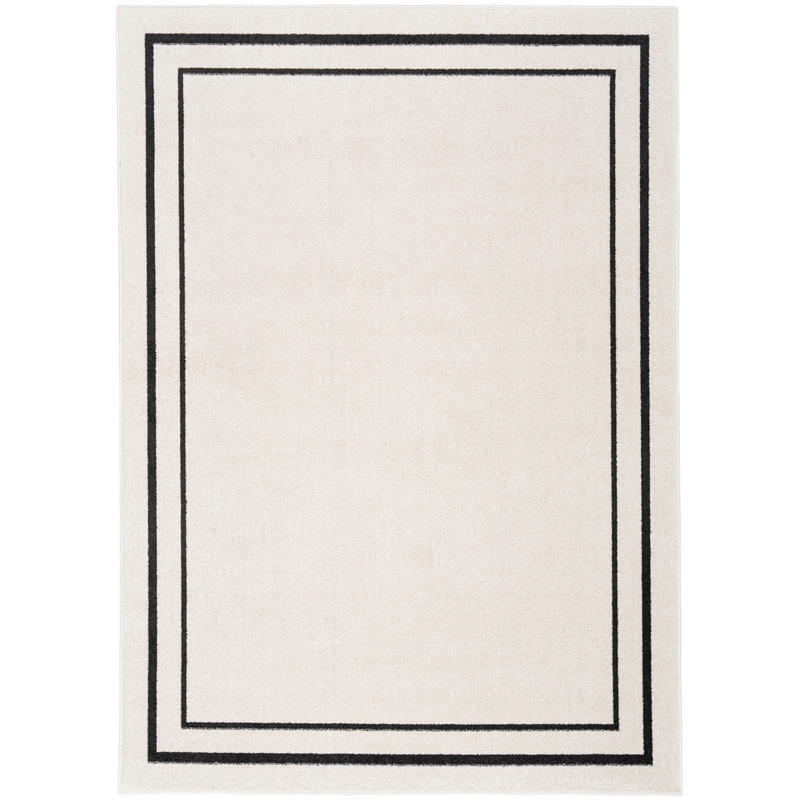 Nourison Essentials 6' x 9' Ivory Black Fabric Contemporary Area Rug (6' x 9')