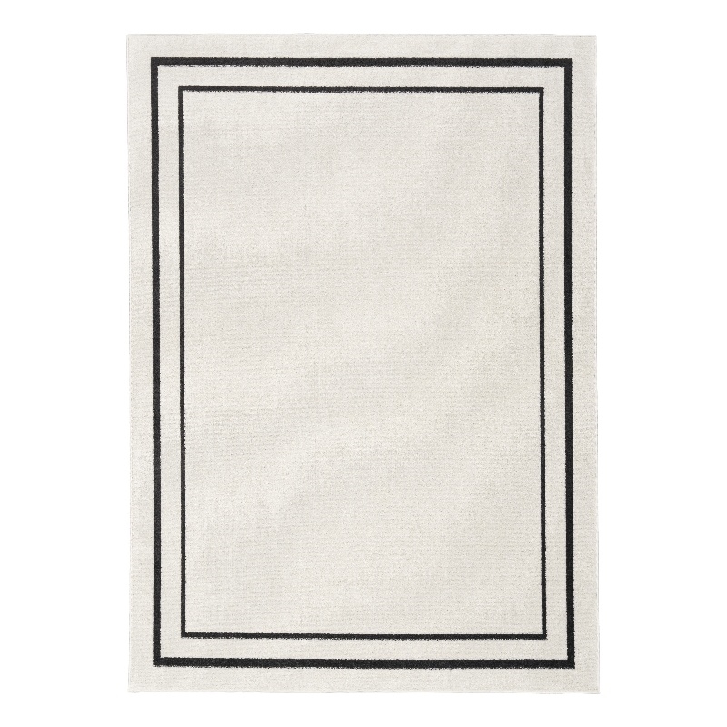 Nourison Essentials 6' x 9' Ivory Black Fabric Contemporary Area Rug (6' x 9')