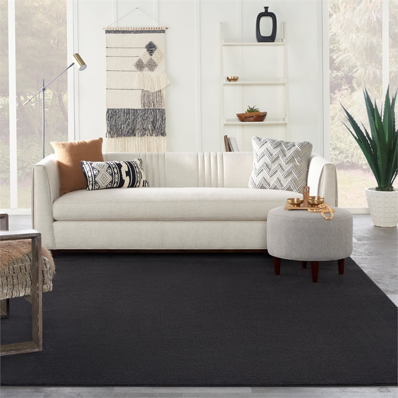 Nourison Essentials 8' x 10' Black Fabric Outdoor Area Rug (8' x 10')