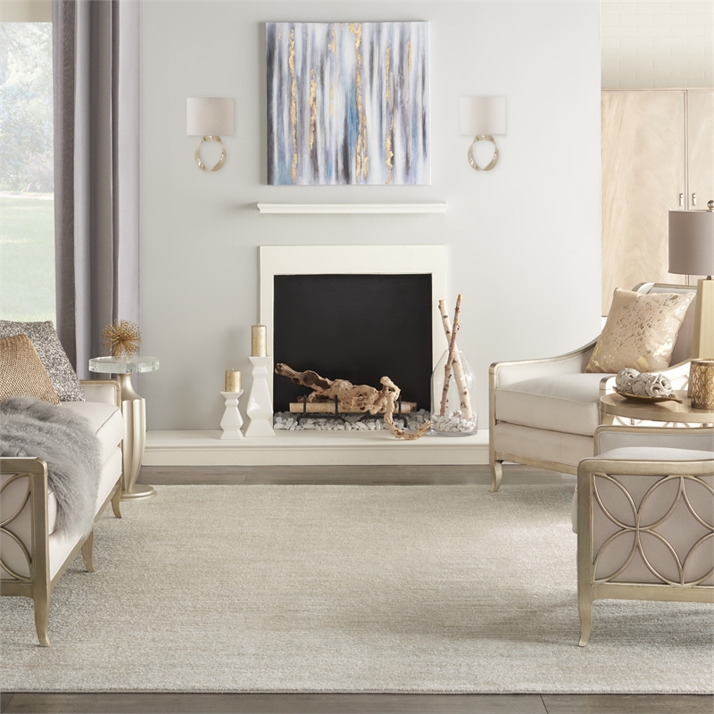 Nourison Essentials 8' x 10' Ivory Beige Fabric Outdoor Area Rug (8' x 10')