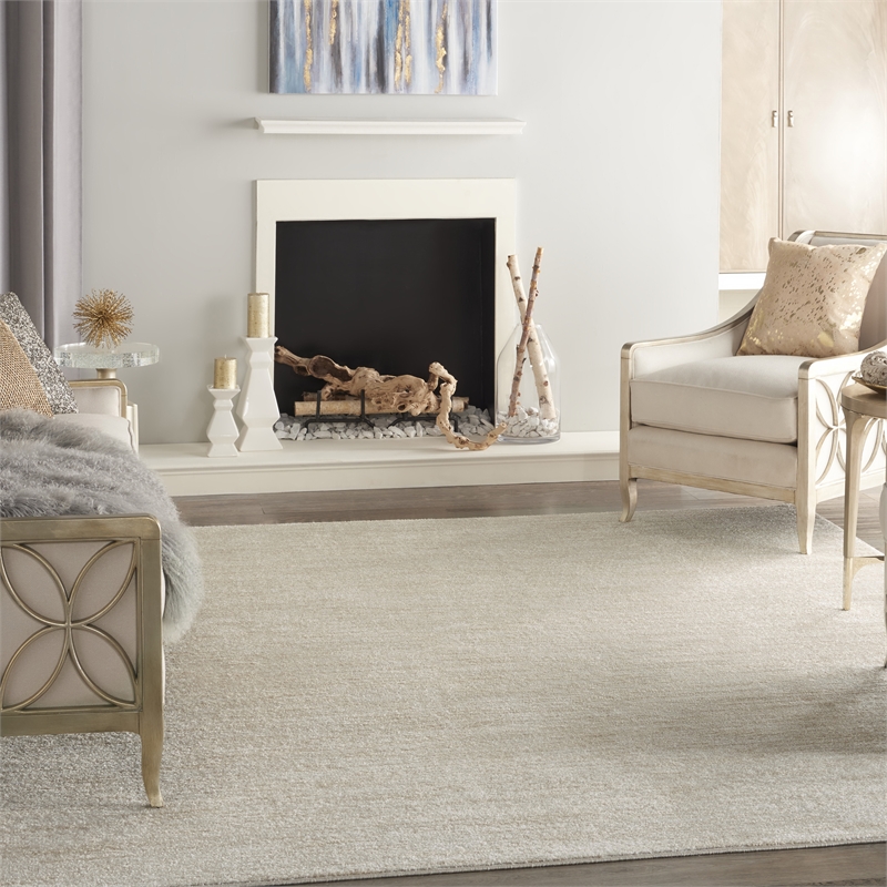 Nourison Essentials 8' x 10' Ivory Beige Fabric Outdoor Area Rug (8' x 10')