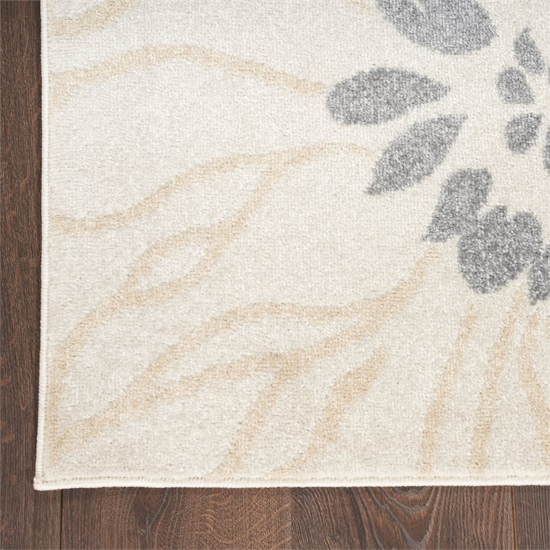 Nourison Passion 2' x 3' Ivory Gray Blue Fabric Contemporary Area Rug (2' x 3')