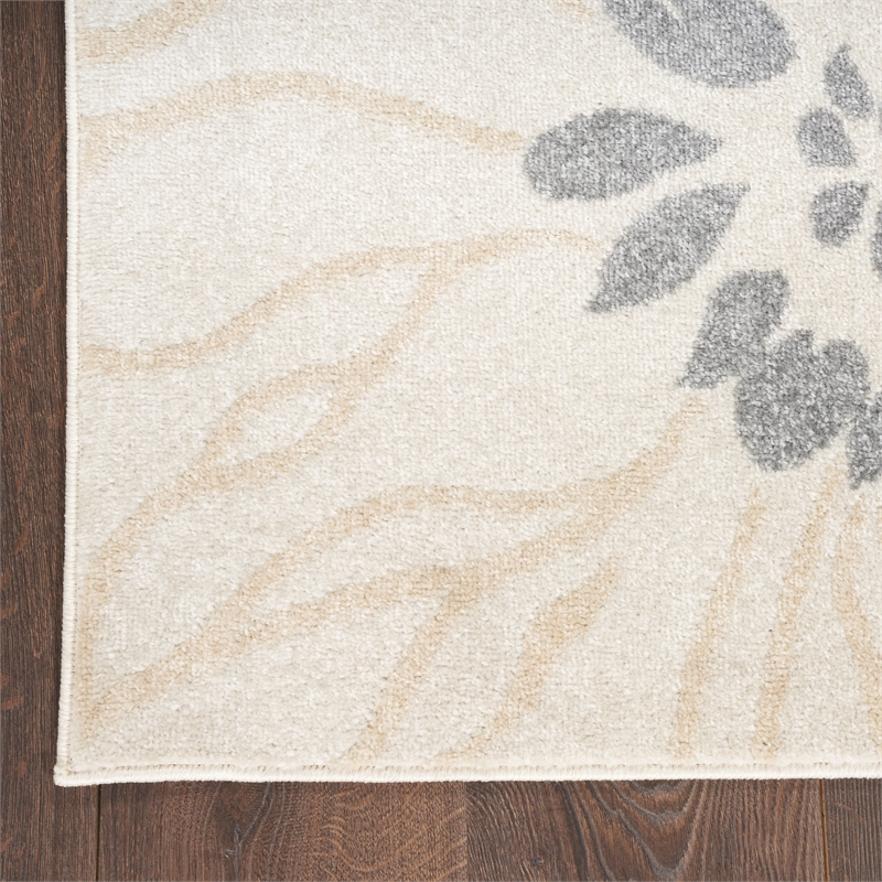 Nourison Passion 2' x 3' Ivory Gray Blue Fabric Contemporary Area Rug (2' x 3')