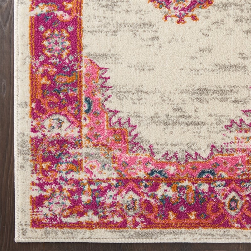Nourison Passion 2' x 3' Pink and White Fabric Bohemian Area Rug (2' x 3')