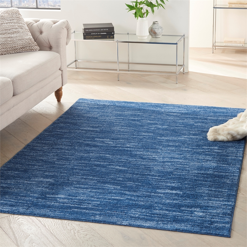 Nourison Essentials 5' x 7' Navy Blue Fabric Outdoor Area Rug (5' x 7')