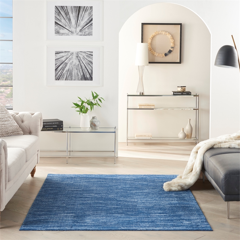 Nourison Essentials 5' x 7' Navy Blue Fabric Outdoor Area Rug (5' x 7')