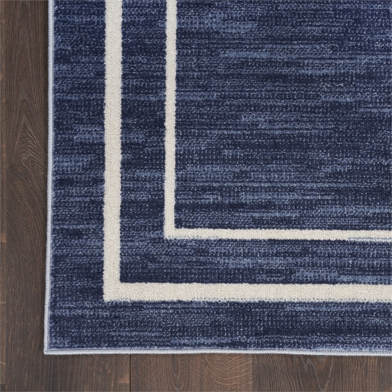 Nourison Essentials 5' x 7' Navy/Ivory Contemporary Rug Polypropylene