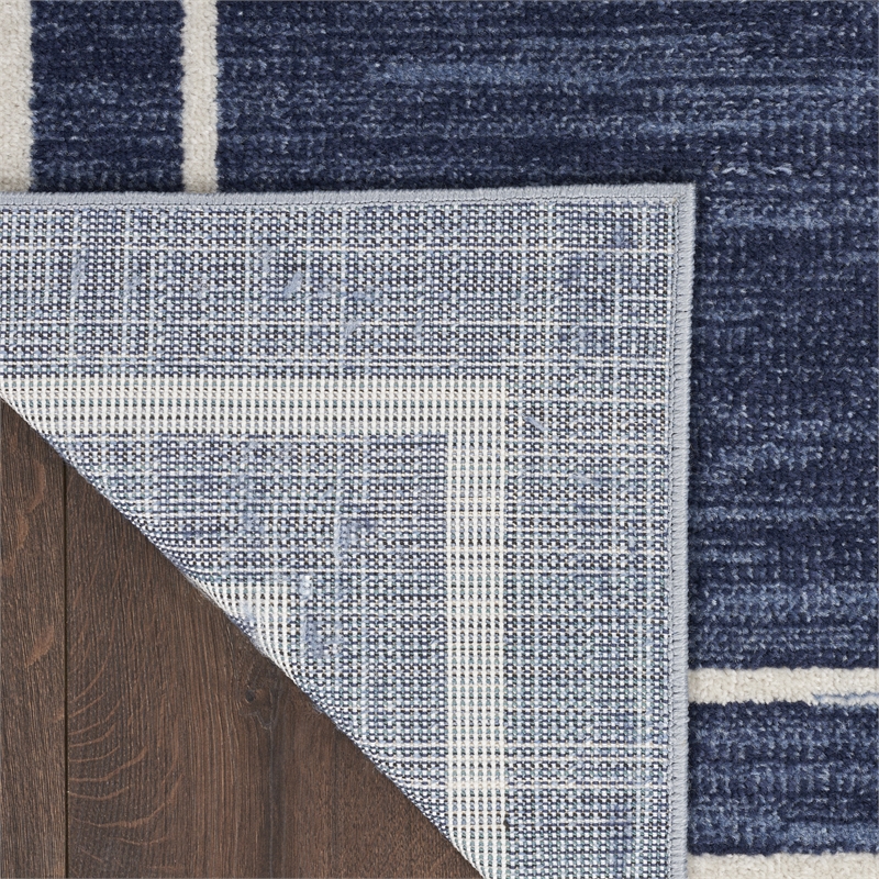 Nourison Essentials 5' x 7' Navy/Ivory Contemporary Rug Polypropylene