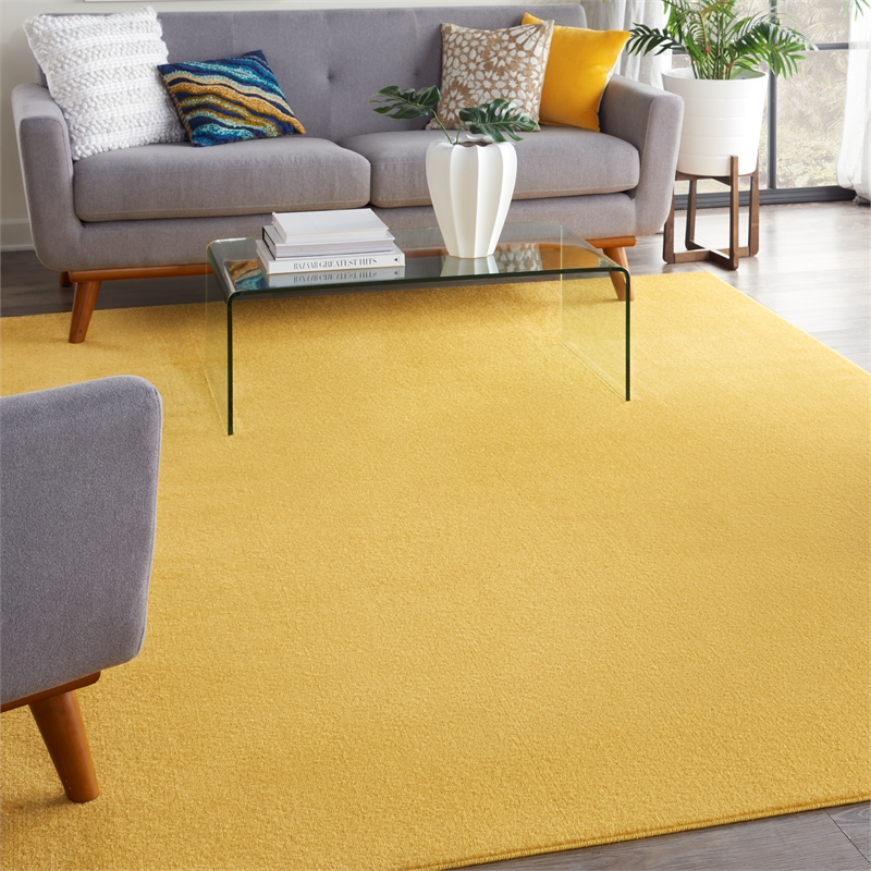 Nourison Essentials 7' x 10' Yellow Fabric Outdoor Area Rug (7' x 10')
