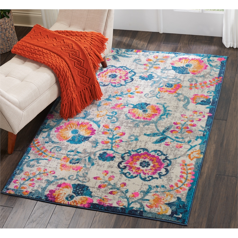 nourison passion 3'9&quot x 5'9&quot ivory bohemian indoor rug