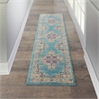 Nourison Passion 8' Runner Ivory Light Blue Fabric Bohemian Area Rug (8' Runner)