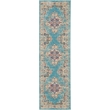 Nourison Passion 8' Runner Ivory Light Blue Fabric Bohemian Area Rug (8' Runner)
