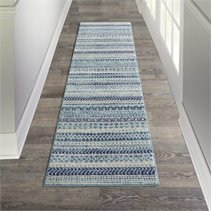 Nourison Passion 2'2&quot x 7'6&quot Navy Blue Bohemian Indoor Rug