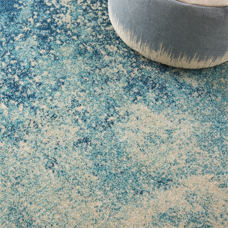 Nourison Passion 4' x 6' Navy Light Blue Fabric Modern Area Rug (4' x 6')