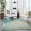 Nourison Passion 4' x 6' Navy Light Blue Fabric Modern Area Rug (4' x 6')