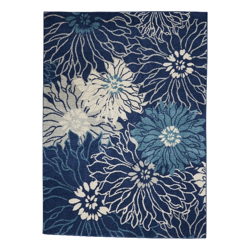 Nourison Passion 4' x 6' Navy Ivory Fabric Contemporary Area Rug (4' x 6')