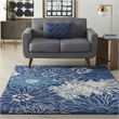 Nourison Passion 4' x 6' Navy Ivory Fabric Contemporary Area Rug (4' x 6')