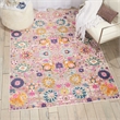 Nourison Passion 4' x 6' Pink and Gray Fabric Bohemian Area Rug (4' x 6')