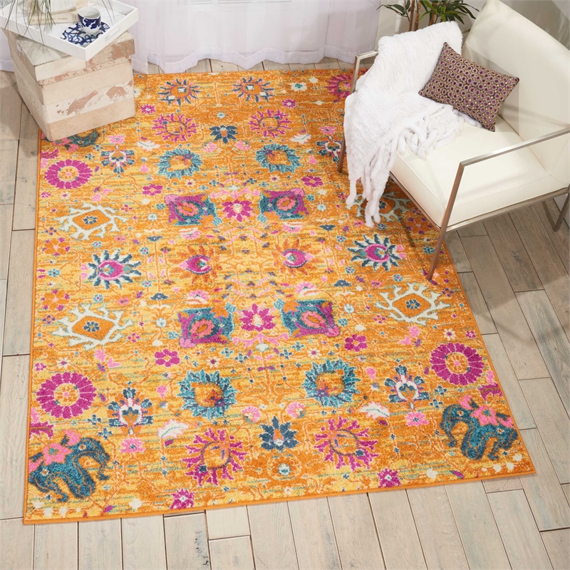 Nourison Passion 4' x 6' Orange Fabric Bohemian Area Rug (4' x 6')