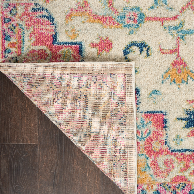 Nourison Passion 10' Runner Ivory Pink Fabric Bohemian Area Rug (10' Runner)