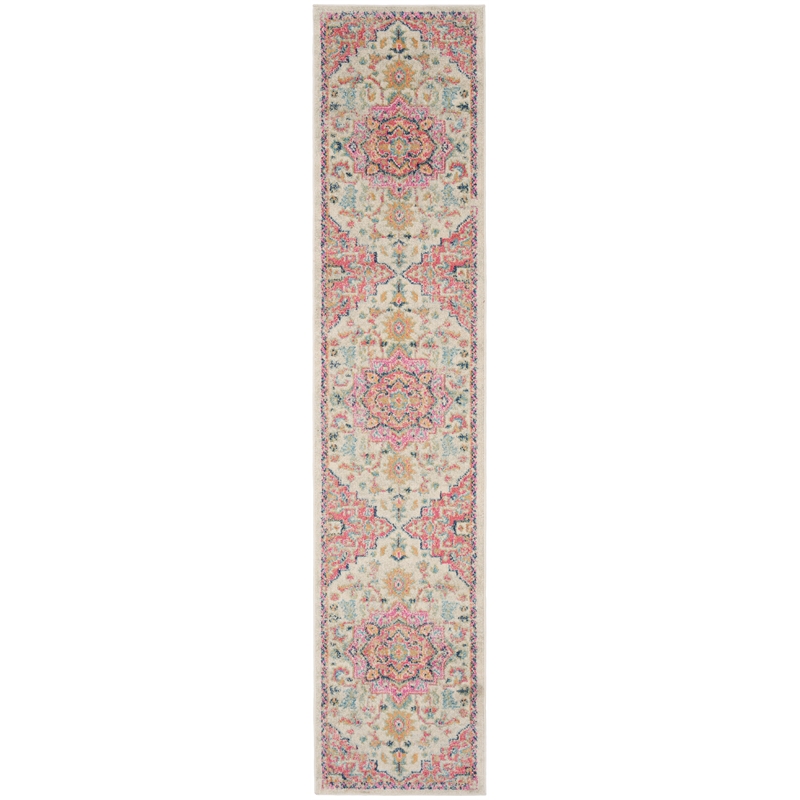 Nourison Passion 10' Runner Ivory Pink Fabric Bohemian Area Rug (10' Runner)