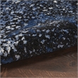 Nourison Passion 10' Runner Light Blue Black Fabric Modern Area Rug (10' Runner)