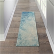 Nourison Passion 8' Runner Navy Light Blue Fabric Modern Area Rug (8' Runner)