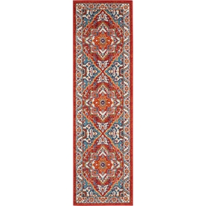 Nourison Passion 2'2&quot x 7'6&quot Red Multi Colored Bohemian Indoor Rug