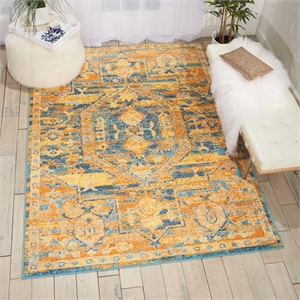 Nourison Passion 3'9&quot x 5'9&quot Teal/Sun Vintage Indoor Rug