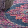 Nourison Passion 4' x Round Blue Fabric Bohemian Area Rug (4' Round)