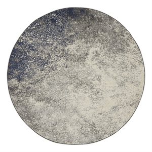 Nourison Passion 4' x Round Charcoal Ivory Fabric Modern Area Rug (4' Round)