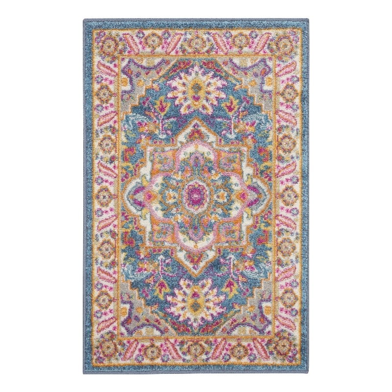 Nourison Passion 2' x 3' Teal Multicolor Fabric Bohemian Area Rug (2' x 3')