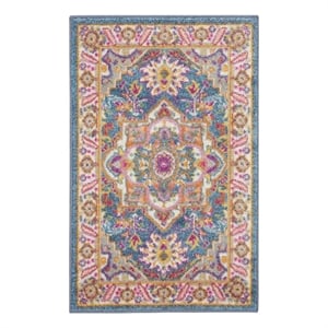 Nourison Passion 2' x 3' Teal Multicolor Fabric Bohemian Area Rug (2' x 3')