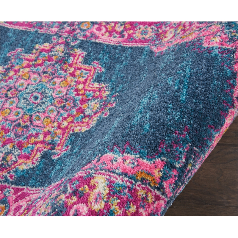 Nourison Passion 6' Runner Blue Fabric Bohemian Area Rug (6' Runner)