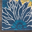 Nourison Passion 6' Runner Blue Fabric Contemporary Area Rug (6' Runner)