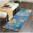 Nourison Passion 6' Runner Blue Fabric Contemporary Area Rug (6' Runner)