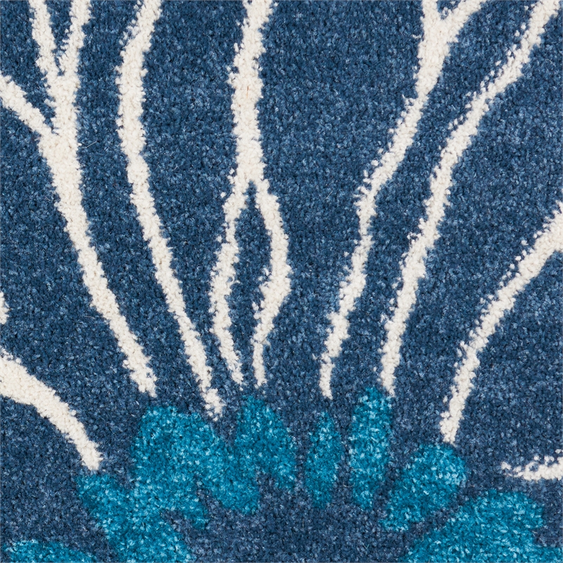 Nourison Passion 6' Runner Blue Fabric Contemporary Area Rug (6' Runner)