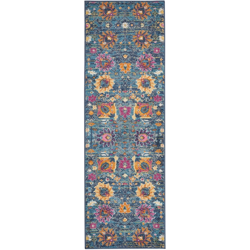 Nourison Passion 6' Runner Denim Fabric Bohemian Area Rug (6' Runner)
