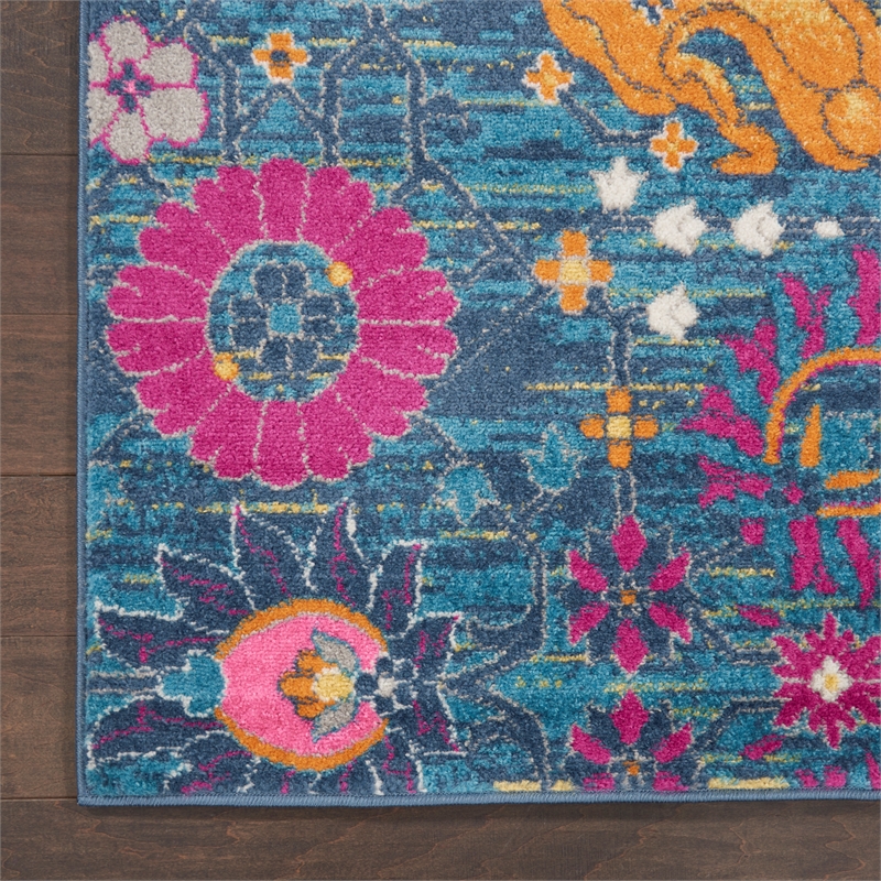Nourison Passion 6' Runner Denim Fabric Bohemian Area Rug (6' Runner)