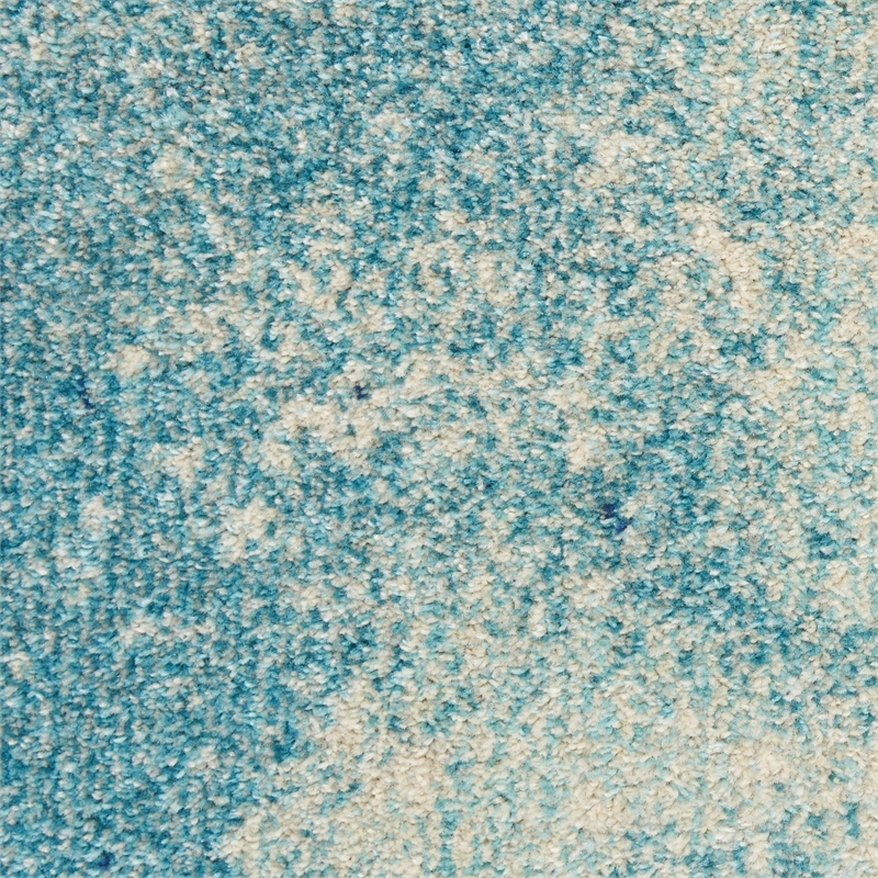Nourison Passion 10' Runner Navy Light Blue Fabric Modern Area Rug (10' Runner)