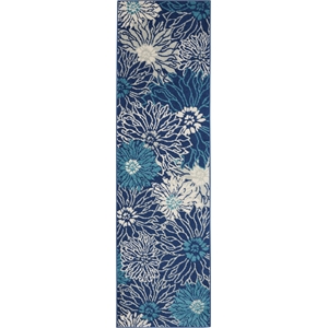 Nourison Passion 10' Runner Navy Fabric Contemporary Area Rug (10' Runner)