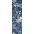 Nourison Passion 10' Runner Navy Fabric Contemporary Area Rug (10' Runner)