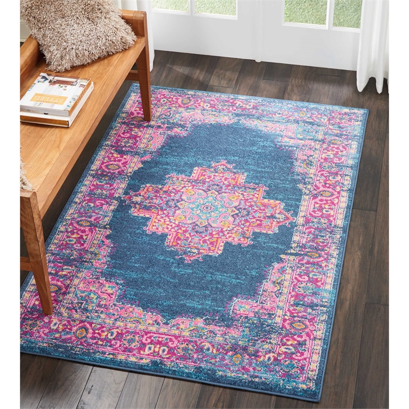 Nourison Passion 4' x 6' Blue Fabric Bohemian Area Rug (4' x 6')