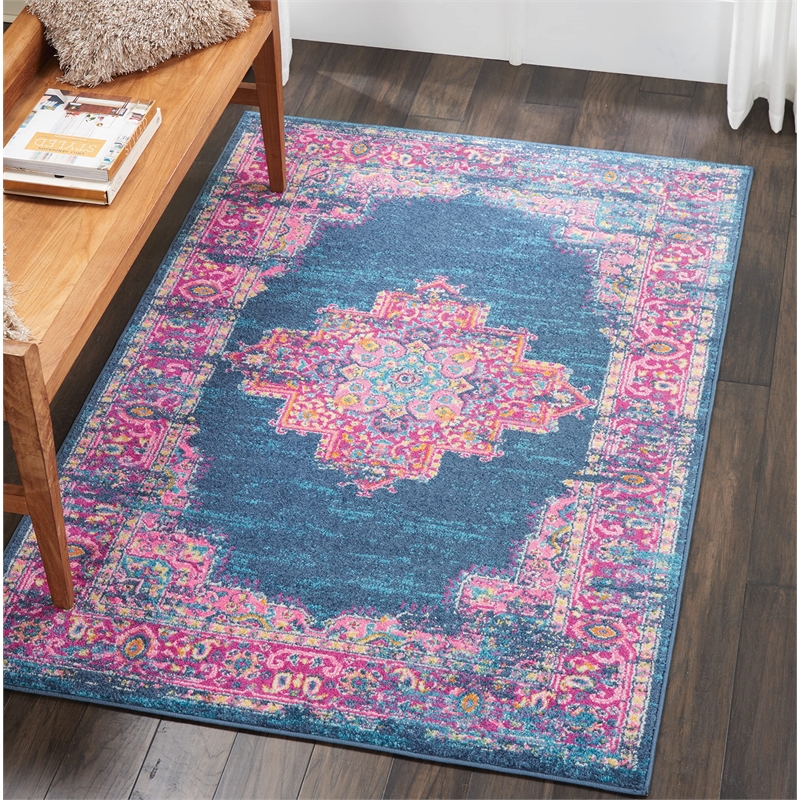Nourison Passion 4' x 6' Blue Fabric Bohemian Area Rug (4' x 6')