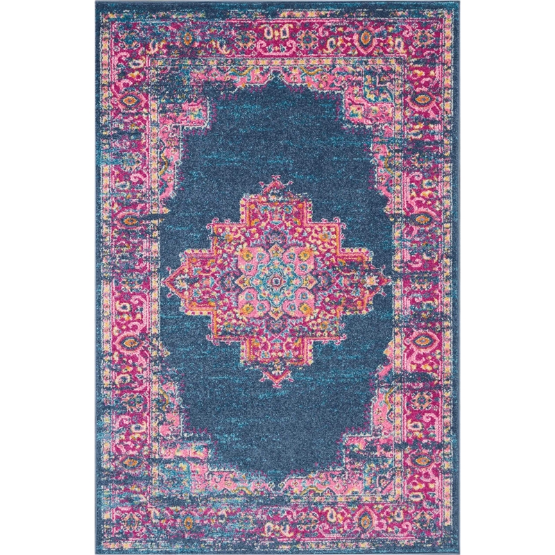 Nourison Passion 4' x 6' Blue Fabric Bohemian Area Rug (4' x 6')