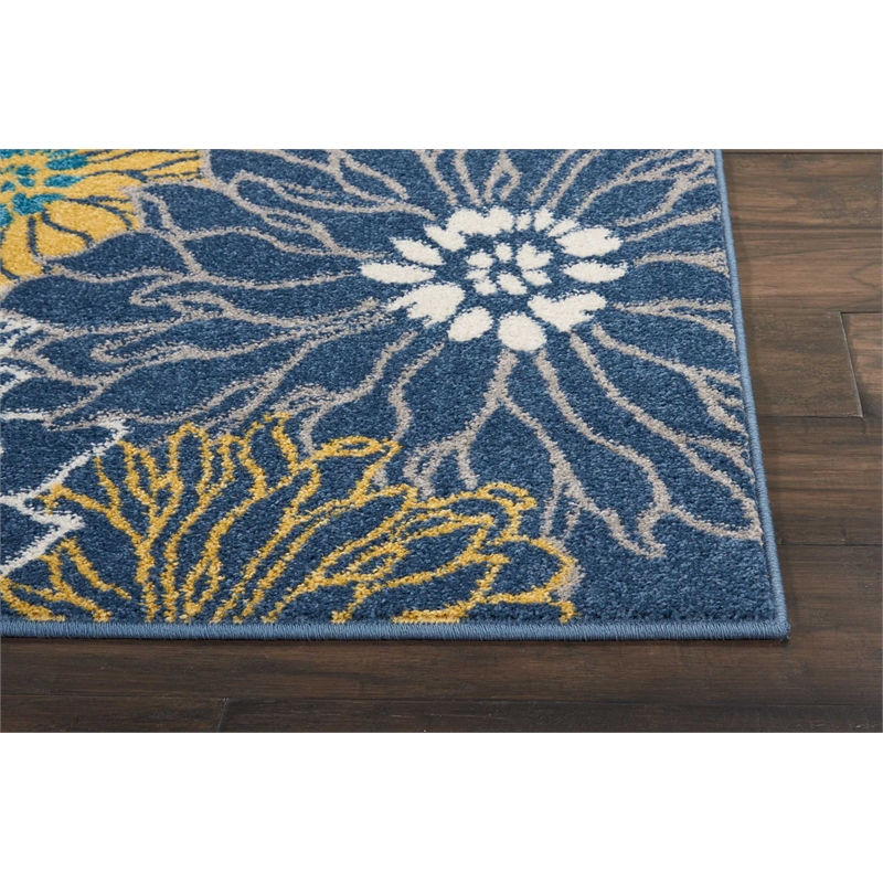 Nourison Passion 4' x 6' Blue Fabric Contemporary Area Rug (4' x 6')