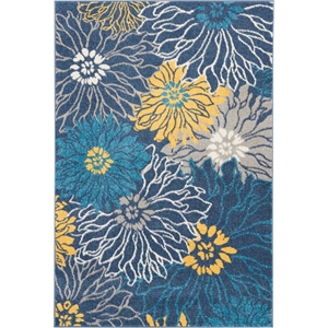 Nourison Passion 4' x 6' Blue Fabric Contemporary Area Rug (4' x 6')