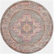 Nourison Passion 4' x Round Gray Fabric Bohemian Area Rug (4' Round)