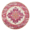 Nourison Passion 4' x Round Pink and White Fabric Bohemian Area Rug (4' Round)